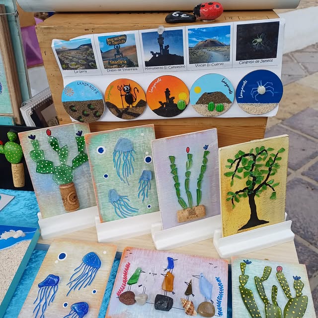 Stand de venta de productos hechos artesanalmente